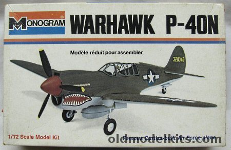 Monogram 1/64 P-40N Curtiss Warhawk - White Box Issue, 6792 plastic model kit